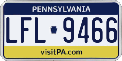 PA license plate LFL9466