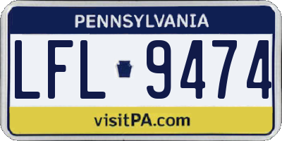 PA license plate LFL9474