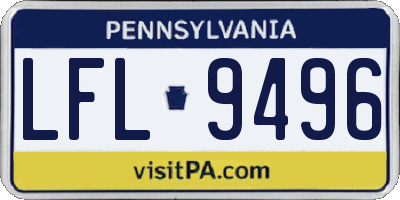 PA license plate LFL9496