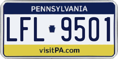 PA license plate LFL9501