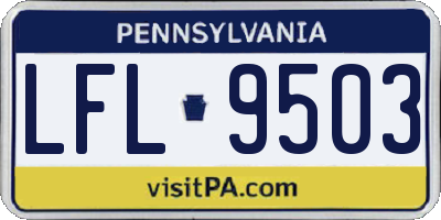 PA license plate LFL9503