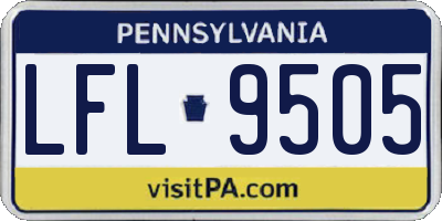 PA license plate LFL9505