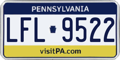 PA license plate LFL9522
