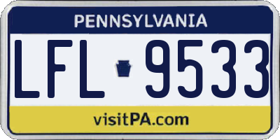 PA license plate LFL9533
