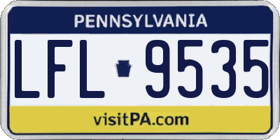PA license plate LFL9535