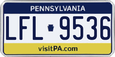PA license plate LFL9536