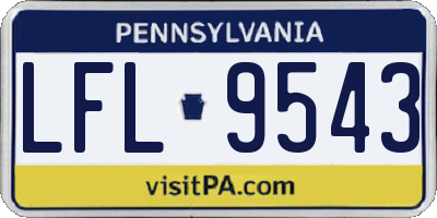 PA license plate LFL9543