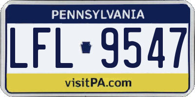 PA license plate LFL9547