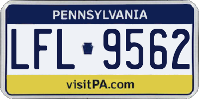 PA license plate LFL9562