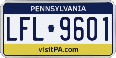 PA license plate LFL9601