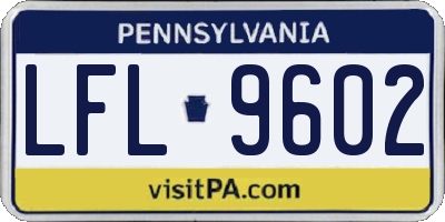 PA license plate LFL9602