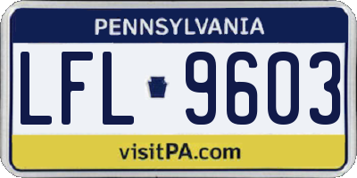 PA license plate LFL9603