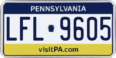 PA license plate LFL9605
