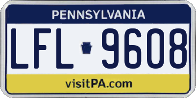 PA license plate LFL9608