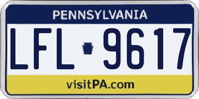 PA license plate LFL9617
