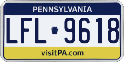 PA license plate LFL9618