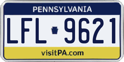 PA license plate LFL9621