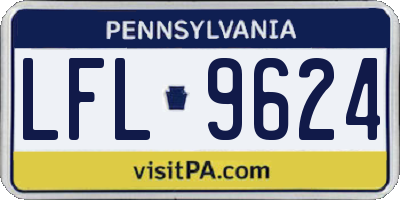 PA license plate LFL9624