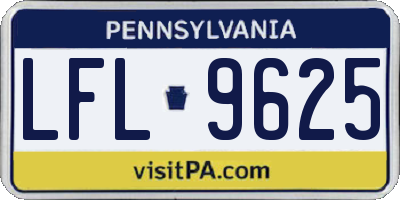 PA license plate LFL9625
