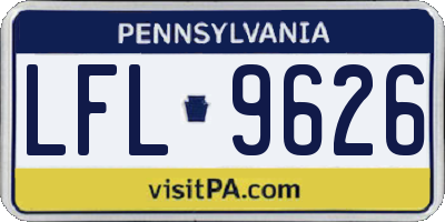 PA license plate LFL9626