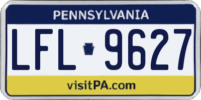 PA license plate LFL9627