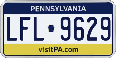 PA license plate LFL9629