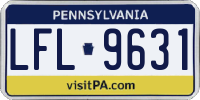 PA license plate LFL9631