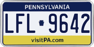 PA license plate LFL9642