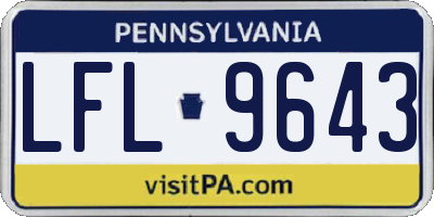 PA license plate LFL9643