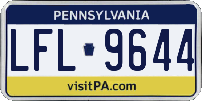 PA license plate LFL9644