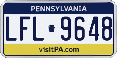 PA license plate LFL9648