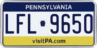 PA license plate LFL9650