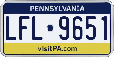 PA license plate LFL9651