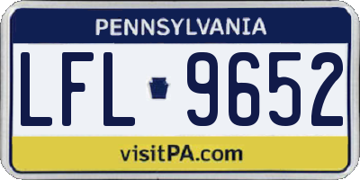 PA license plate LFL9652