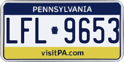 PA license plate LFL9653