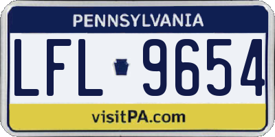 PA license plate LFL9654