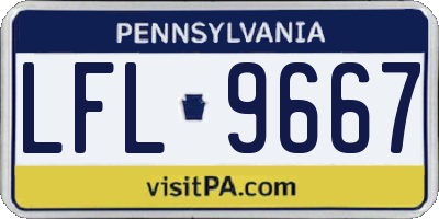 PA license plate LFL9667