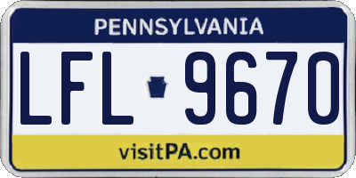 PA license plate LFL9670