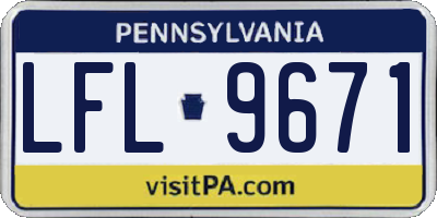 PA license plate LFL9671