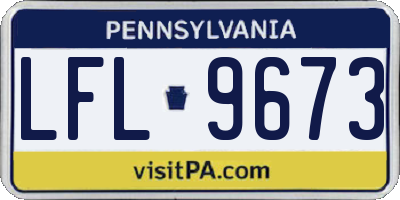 PA license plate LFL9673