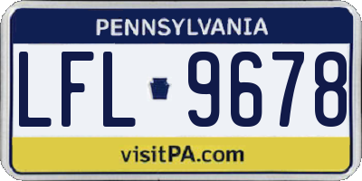 PA license plate LFL9678