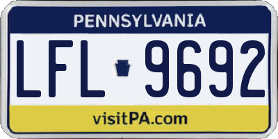 PA license plate LFL9692