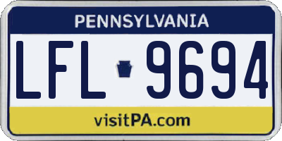 PA license plate LFL9694