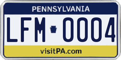 PA license plate LFM0004