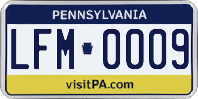 PA license plate LFM0009