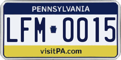 PA license plate LFM0015
