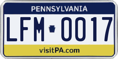 PA license plate LFM0017
