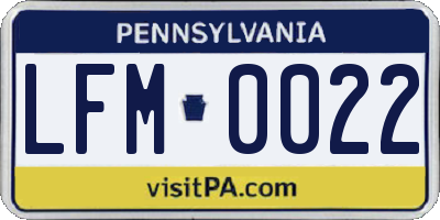 PA license plate LFM0022