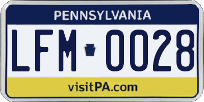 PA license plate LFM0028