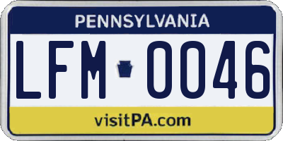 PA license plate LFM0046
